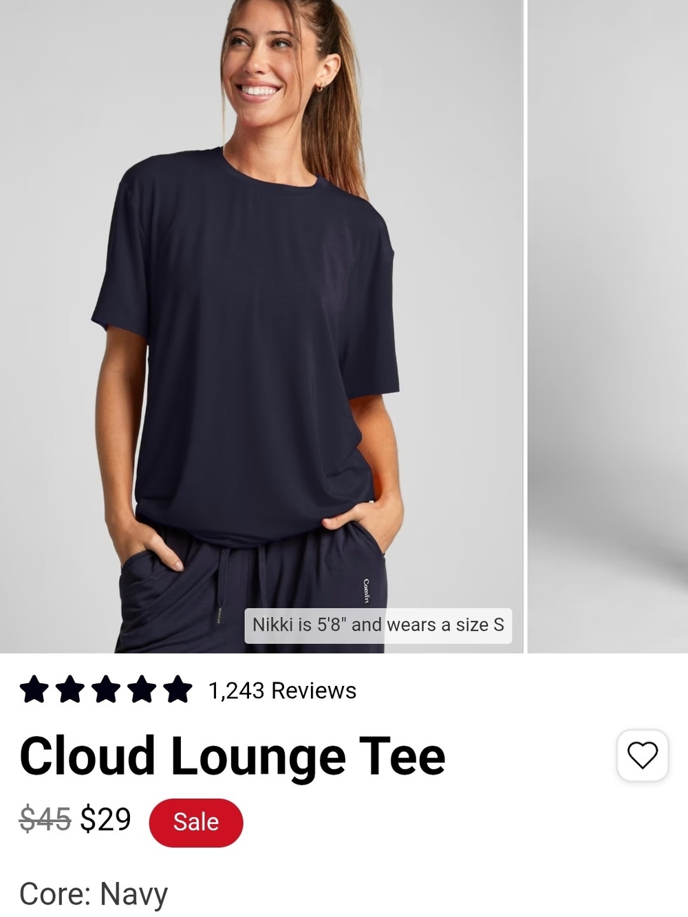 Relaxed Navy Short-Sleeve Tee - Cloud Lounge